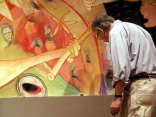 Don Decker Drawing detail with artist