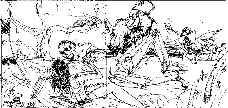 GENESIS 2:18-25 sketch by Donald R Ricker 2001