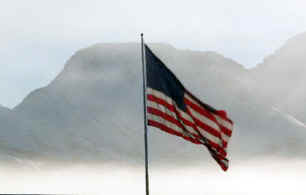 Flag before Chugach Range