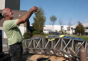Ray King Northern Lens Installation detail with artist