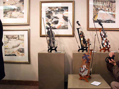 Violins by Fran Reed, Sandra Harrington, Michele Suchland, and Susan Lindsey, watercolors by Yaso Eguchi