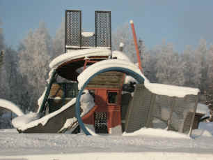 UAA Arts Building exterior sculpture