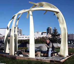 Leo Vait Whale Bones with artist