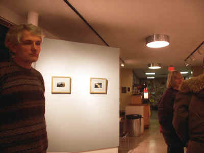 Don Weir at Grant Hall with Juneau Ice Field collages