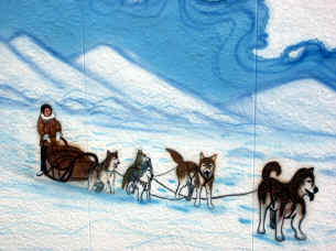 Richard Zeigler Bayles Way mural dog team detail